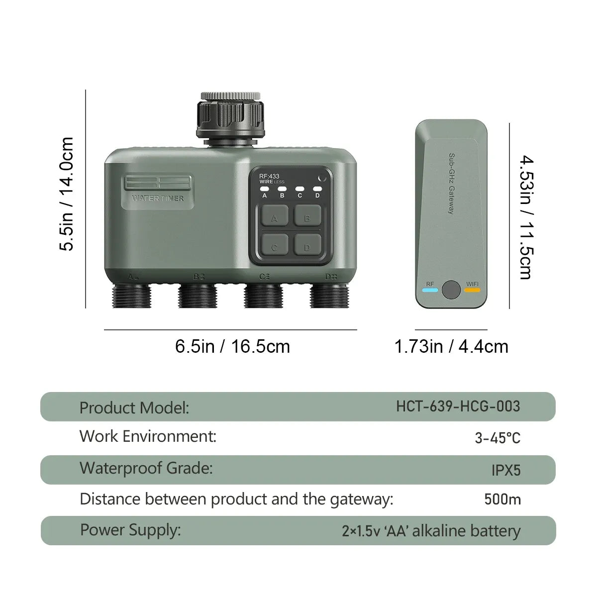 Johgee 4-Zone RF Smart Water Timer