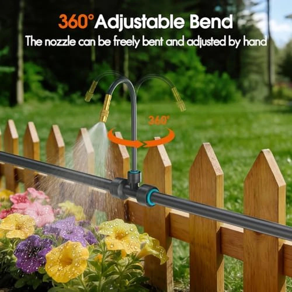 Adjustable brass irrigation emitters with tubing